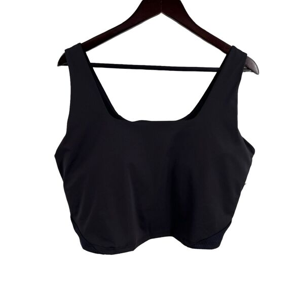 Old Navy Black Cropped Tank Built In Bra Size Petite Medium New - Picture 1 of 5